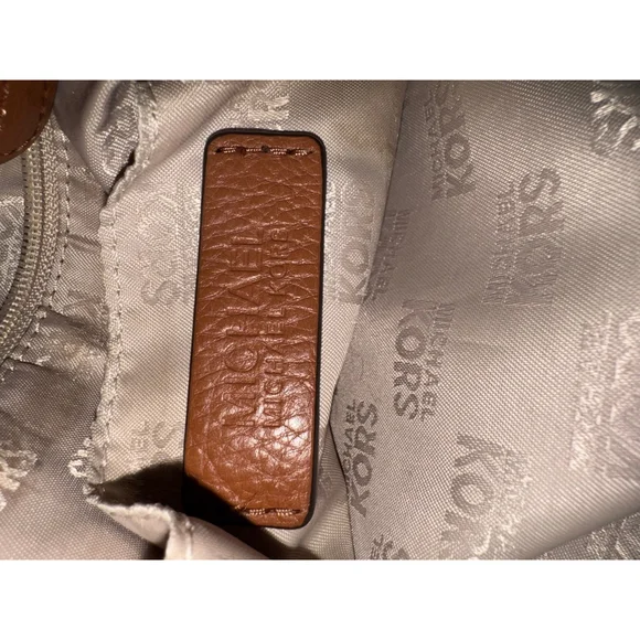 Women's Michael Kors Brown Gold Leather Hobo Bag One Size​ - Picture 16 of 16